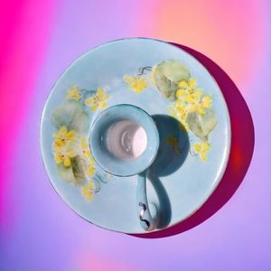 Vintage Floral Ceramic Candle Holder